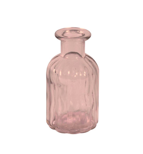 Vintage ribbed glass bud vase - ribbed,
