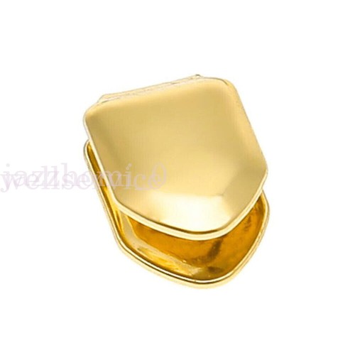 Gold plated single cap tooth - gold,