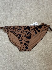 💖 newWoman's Bikini Bottoms Tesco F&F animal print bikini Brief Size UK 18