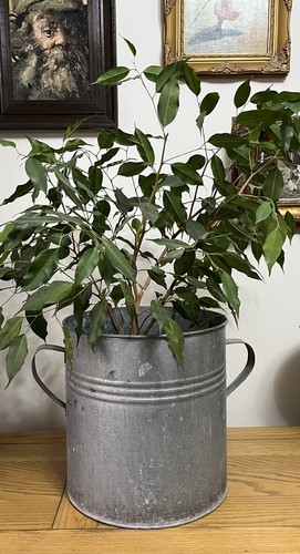 Vintage galvanised round tub - vintage,