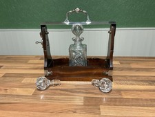 Lockable Wooden Tantalus With