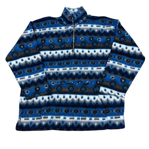 Vintage blue fair isle fleece - vintage,