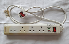 2m Belkin Surgemaster 4 Socket Power Strip ~ Protected F5C204U2 TEL