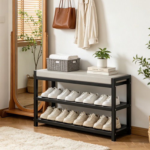 Shoe bench with storage - storage, rack