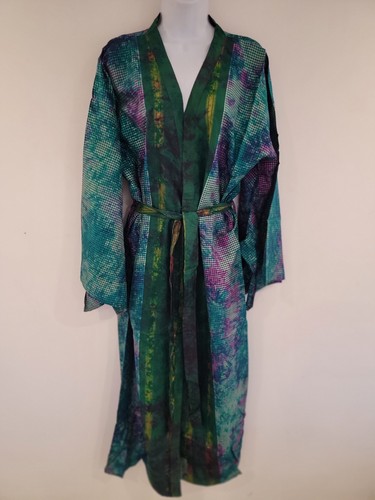 Silk kimono long vintage - silk, boho
