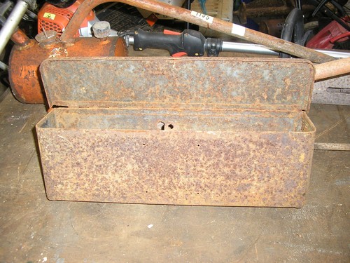 Vintage tractor toolbox