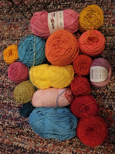 1kg mixed colour cotton yarn - cotton,