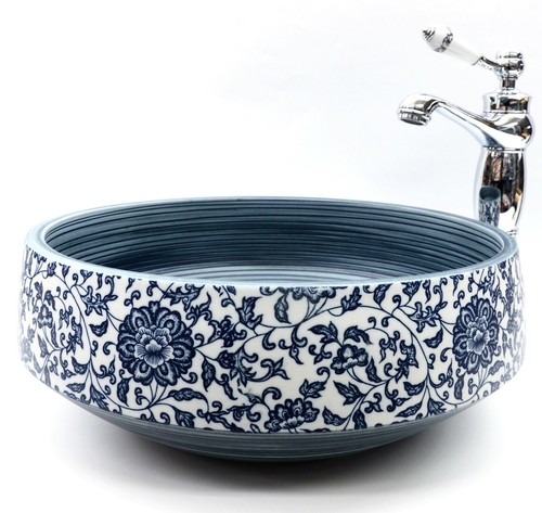 Vintage floral pattern - floral, blue
