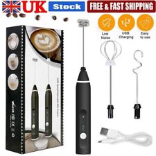 Milk Frother USB Electric Whisk Rechargeable Handheld Beater Mixer 3 Attachments