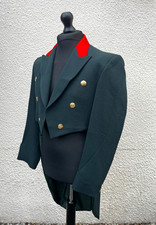 Vintage Dark Green & Red Wool Tails Coat-42" Chest