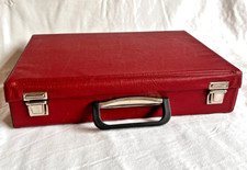 Cassette Tape Storage Box/Carry Case - Retro Vintage Red Vinyl 70s 80s Holds 32