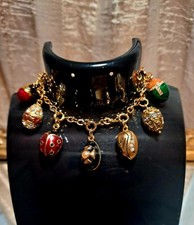 Joan Rivers Enamel & Jeweled Faberge Egg Charm Bracelet ❤️ GORGEOUS✨️