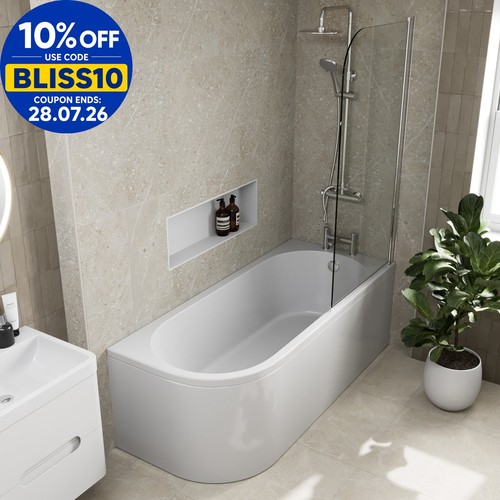 Shaped shower bath right - j,