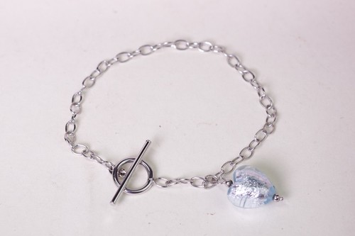 White gold heart bar - t, link