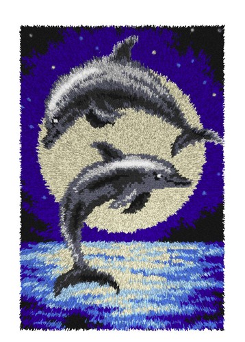 Dolphins latch hook kit - dolphins,