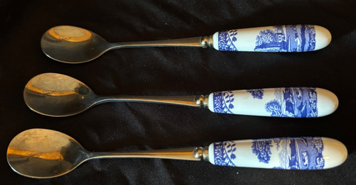 Spode blue italian tea spoons - spode,