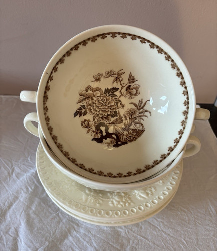 Wedgwood bullfinch soup bowls - soup,