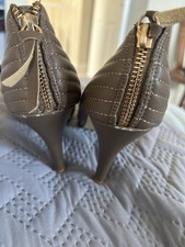 Zip Up stiletto Shoe Heels By Cink-Me, Khaki Size 40, New In Box Uk 7