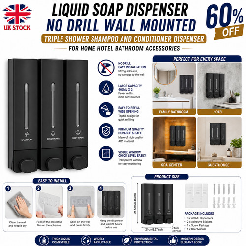 Triple wall mounted soap - wall,