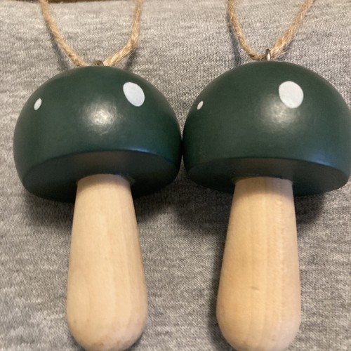 Pair green spotted wooden - of,