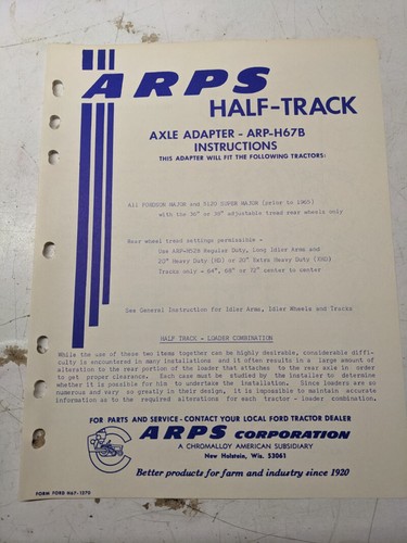 Arps half track axle adapter - half-track,
