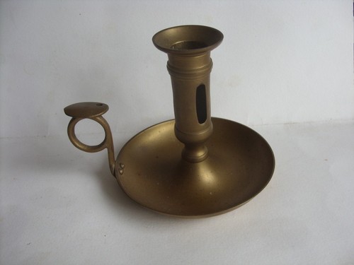 Vintage brass chamberstick - vintage,