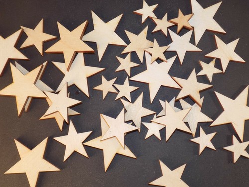 100 wooden plain - stars, craft