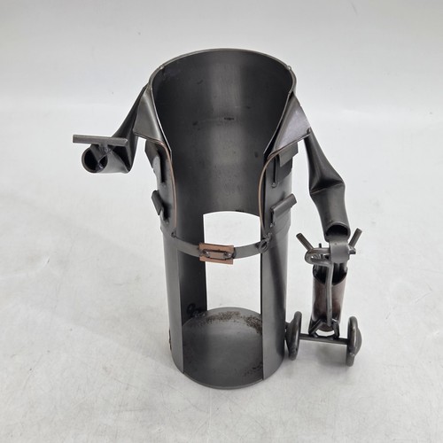 Metal steel golfer and golf - metal,