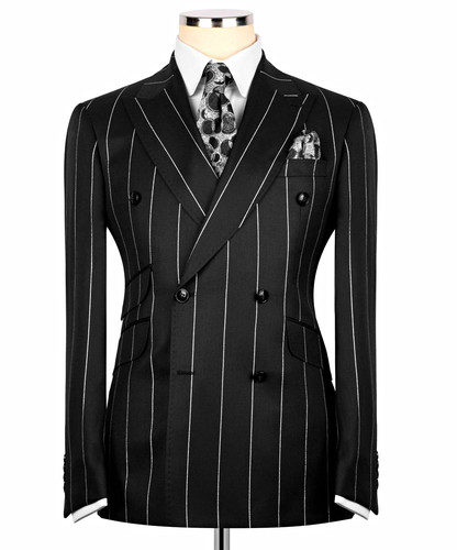 Men black pinstripe - men's,