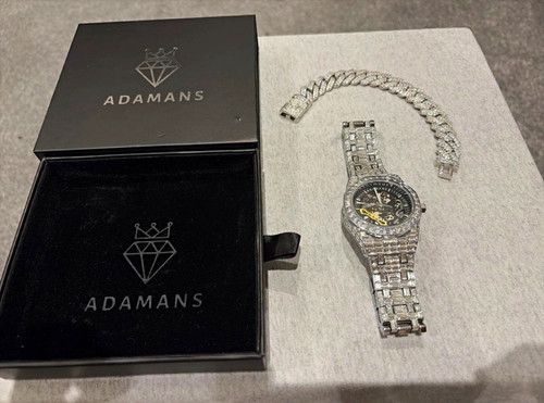 Adamans iced watch and - adamans,