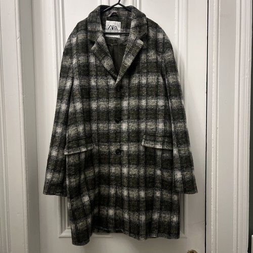 Zara plaid coat wool mix - zara,