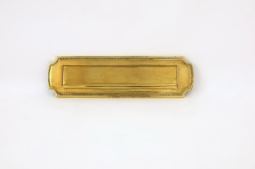 Vintage brass letter box plate - vintage,