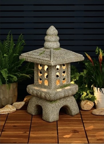 Solar led rustic pagoda garden - solar,