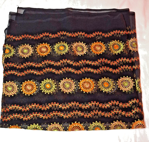 Black sheer fabric 87 - x, 87"