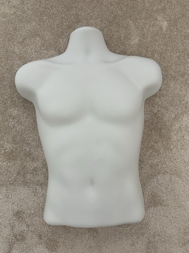 White male torso mannequin - white,