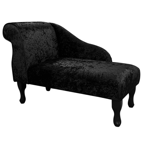 Velvet black chaise longue - velvet,