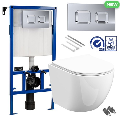 Rimless wall hung toilet pan - hung,