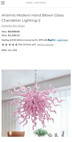 High end pink murano blown - murano,