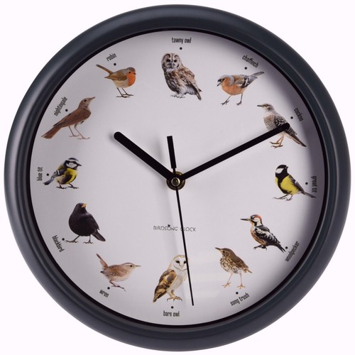Birdsong wall clock 25cm green - wall,