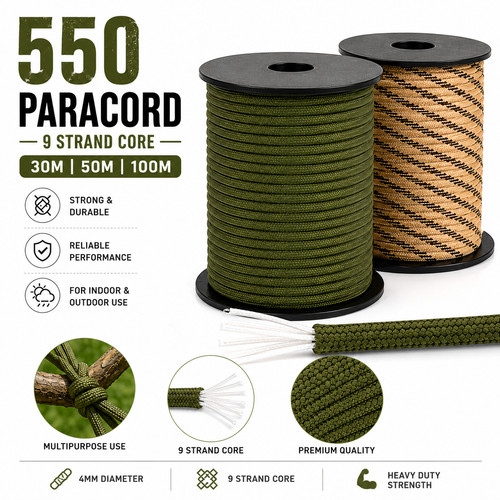 100m paracord 4mm strand - paracord, 9