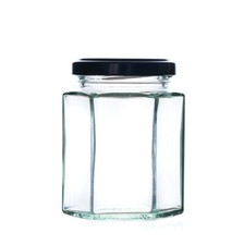 Hexagonal Glass Jam Jars With Lids 190ml 8oz for Chutney Honey Pickle