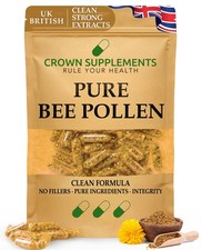 Pure Bee Pollen Capsules |Quality Clean Honey Bee Formula | Crown Supplements UK