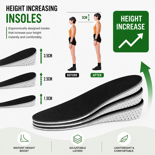 Height increase insoles men - insoles,
