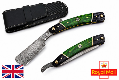 Damascus steel straight razor - steel,