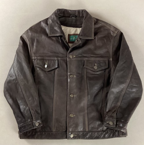 Vintage leather trucker jacket - trucker,