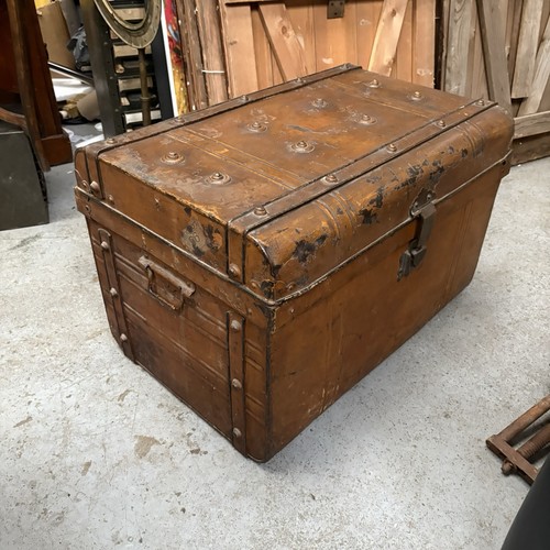 Large antique steamer trunk - steamer,