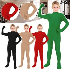 Unisex Kids Party Fancy Costume Invisible Morph Suit Full Body Jumpsuit Spandex