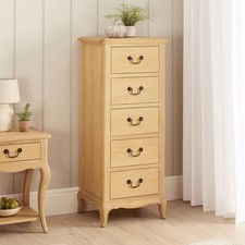 French Chateau Oak 5 Drawer