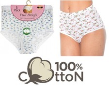 3/6 PAIRS LADIES FLORAL 100% COTTON FULL BRIEFS KNICKERS PANTS 10-20 MAXI MAMA