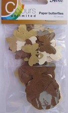 60 Die Cut Paper Butterflies Cream Brown Card Making Scrapbooking Embellishment